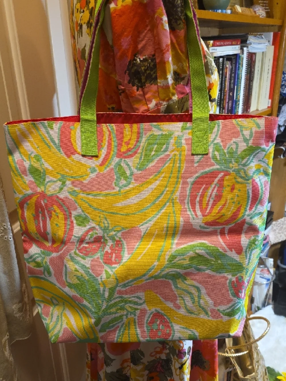 Lilly Pulitzer x Estée Lauder Pink & Yellow Tropical Canvas Tote - Picture 3 of 7